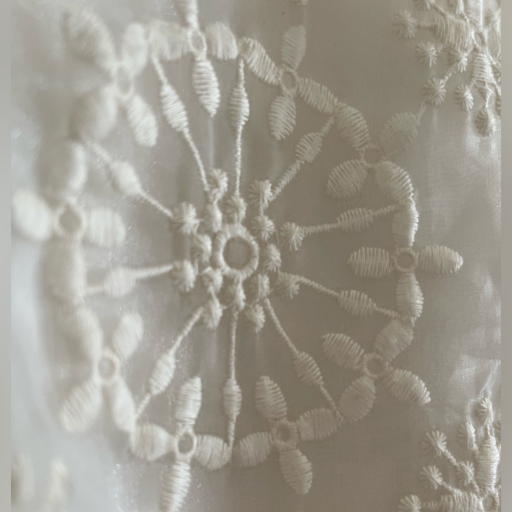 Topshop Textured Floral Embroidered Ivory Mini/Midi Dress Size 6 - Picture 13 of 14